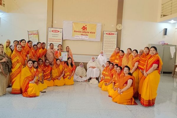 अंतराष्ट्रीय महिला दिवस के उपलक्ष्य में तेरापंथ महिला मंडल ने प्रोफेसर बबीता जैन का अभिनन्दन किया