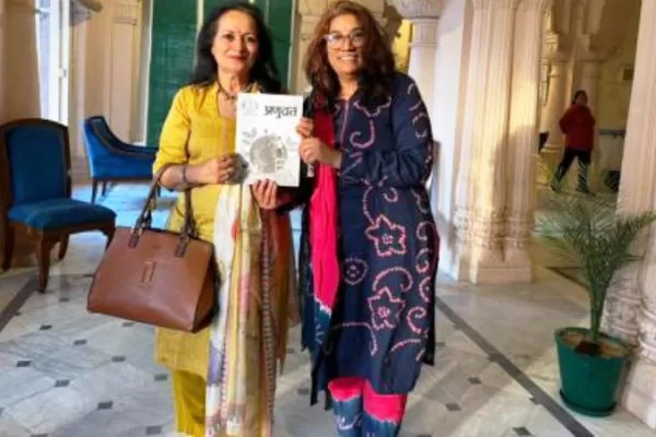 फिल्म अभिनेत्री हिमानी शिवपुरी को अणुव्रत पत्रिका भेंट- डॉ. नीलम जैन