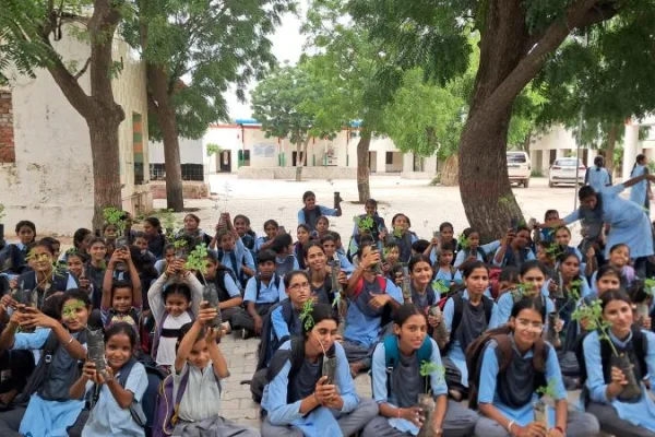 बरसिंहसर विद्यालय में सहजन के पौधों का वितरण