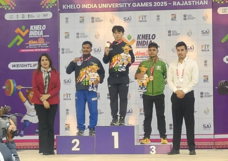 खेलो इंडिया यूनिवर्सिटी गेम्स 2025 में वेटलिफ्टिंग में पहले दिन कड़ा मुकाबला, शिवाजी विश्वविद्यालय ने जीता स्वर्ण